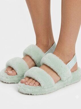 UGG Shoes Slingback Slippers Mint Green Sandals Oh Yeah Women Size 7/8 US No Tag